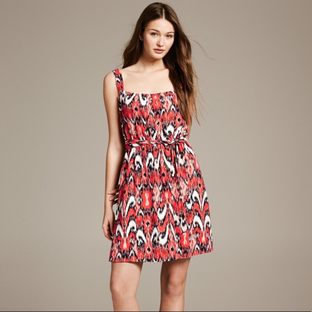 Banana Republic Coral Ikat Dress